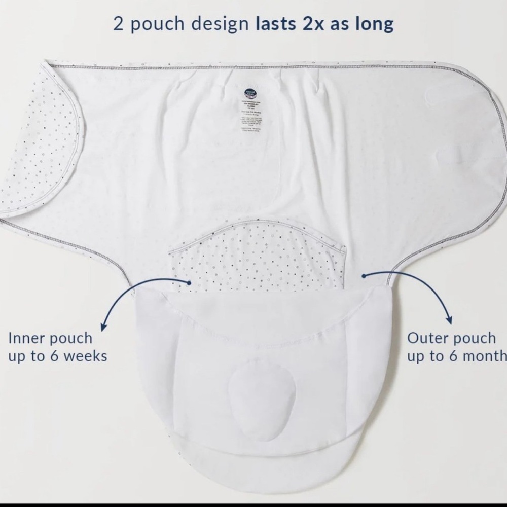 Nested Bean White Baby Swaddle
